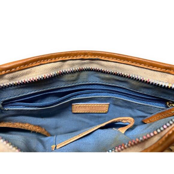 Dooney & Bourke DB Vintage One Strap Shoulder Purse Bag Small Cream Rainbow Zip - Picture 8 of 8